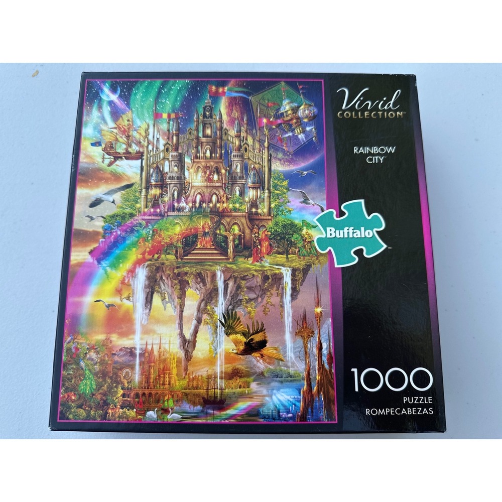 Buffalo Games Vivid Collection Rainbow City 1000 Piece Jig Puzzle Ciro Marchetti